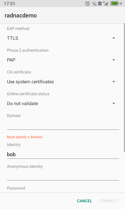 Configuring Android to connect to the wireless network